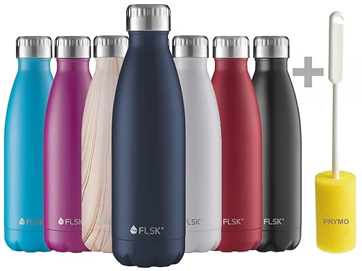 FLSK 1000ml Isolier-, Thermoflasche, Edelstahl, 18h heiß, 24h kalt, versch.Farbe Dunkelblau