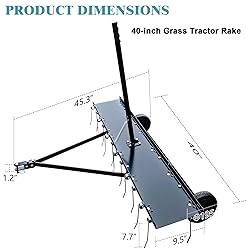 BouPower 40 inch Lawn Dethatcher,Pull Behind