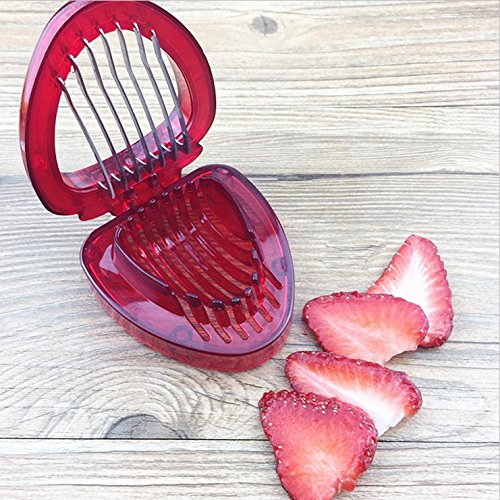 Ruibo Strawberry Slicer/Cutter with Stainless Steel Blades Easy Use Egg Cutter Kitchen Gadgets Tools Set 2 Pack - Thumbnail 3