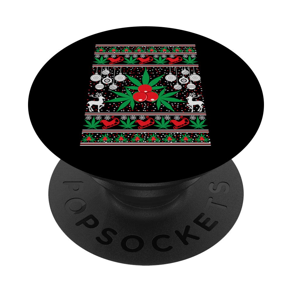 Marijuana Ugly Christmas Santa Holiday Blunt Weed Joint PopSockets PopGrip: Swappable Grip for Phones & Tablets