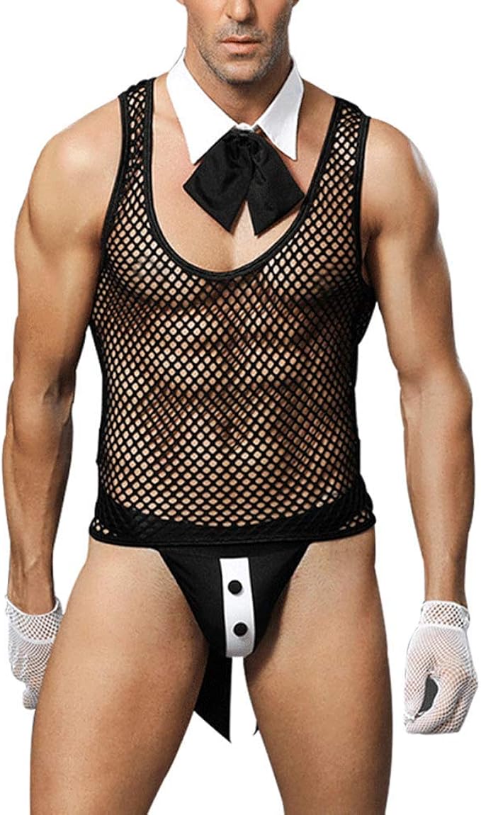 Honiee Mens 5PCS Butler Costume Outfit (Butler)