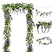 DearHouse 4Pcs 6.6Ft/Piece Artificial Flowers Silk Wisteria Garland Artificial Wisteria Vine Rattan Silk Hanging Flower for Home Garden Outdoor Ceremony Wedding Arch Floral Decor(Light Purple)