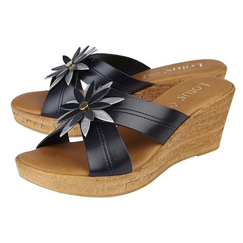 lotus silver wedge sandals