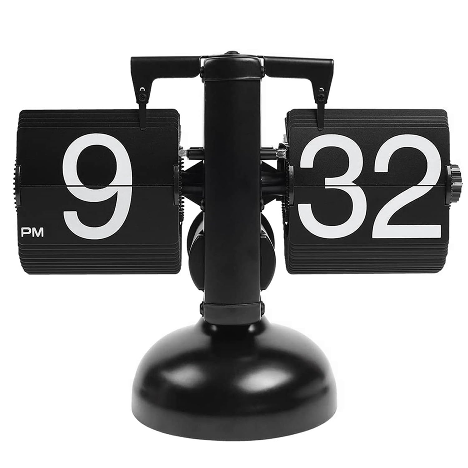 ZDSFSD Retro Flip Clock Flip Internal Gear Operated Black Desk Clock for Home Office School Hotel