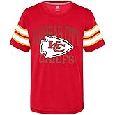 NFL Kids Youth 8-20 Team Official Stripe Wordmark Primary Logo Cotton Short Sleeve Fashion Football T-Shirt