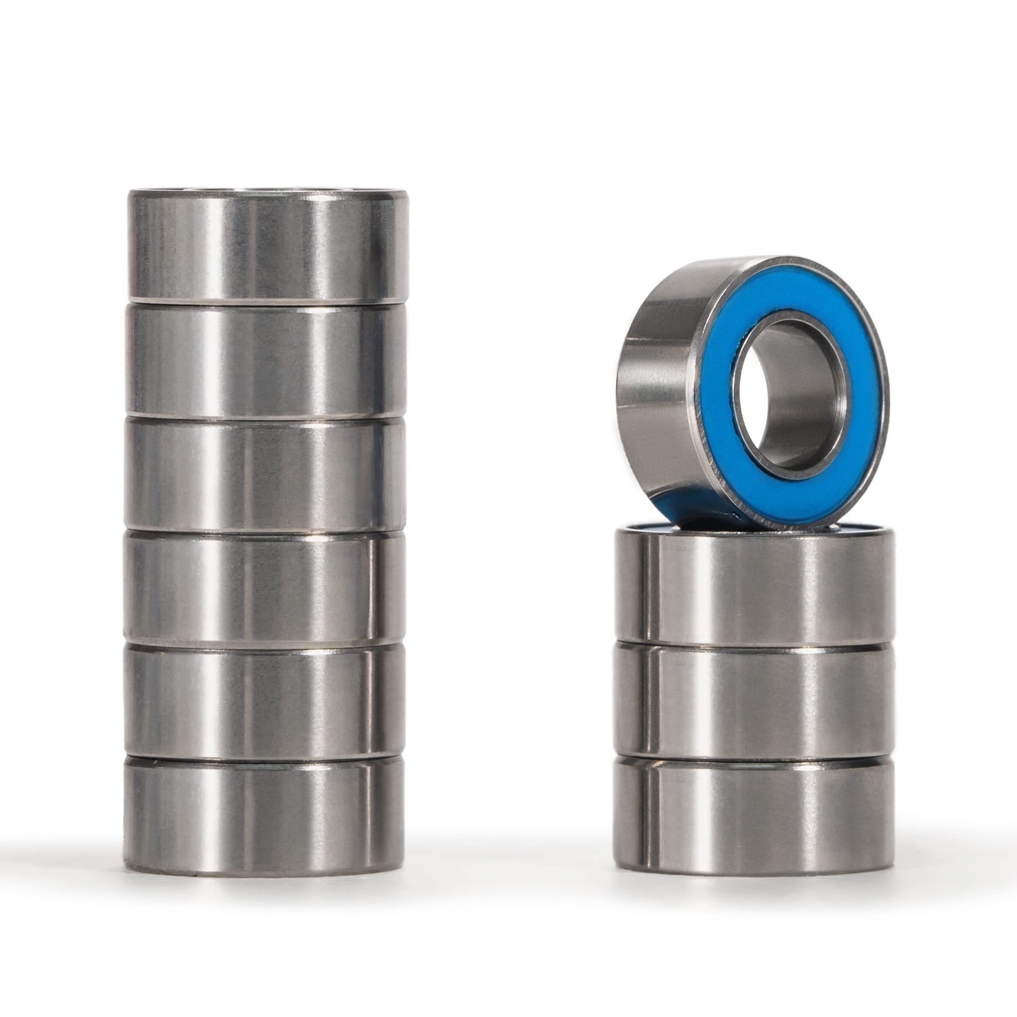 XIKE 10 Pcs MR105-2RS Mini Ball Bearings 5x10x4mm, Bearing Steel and Double Rubber Seals, Pre-lubrication, MR105RS Deep Groove Ball Bearing with Shields.