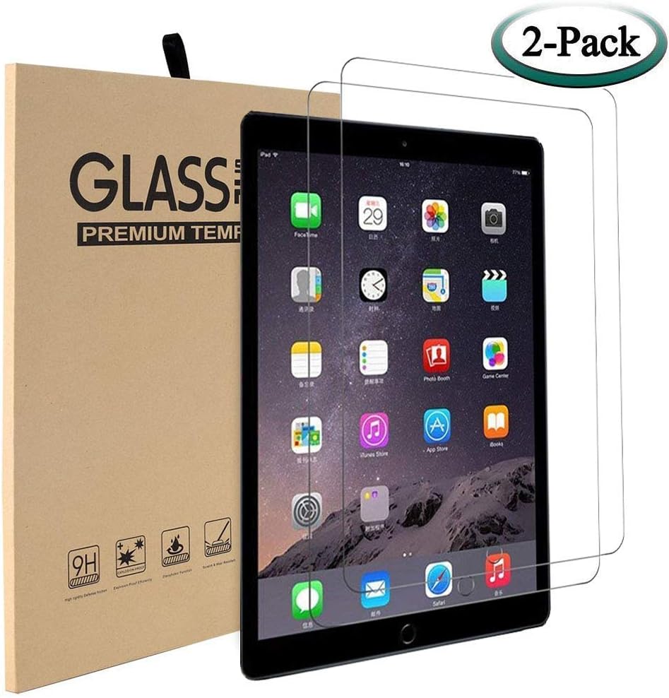 CSL-TECH 2-Pack Screen Protector for iPad 9th 8th 7th Generation 10.2 Inch Tempered Glass Bubble-Free Anti-Scratch Compatible with iPad 2021