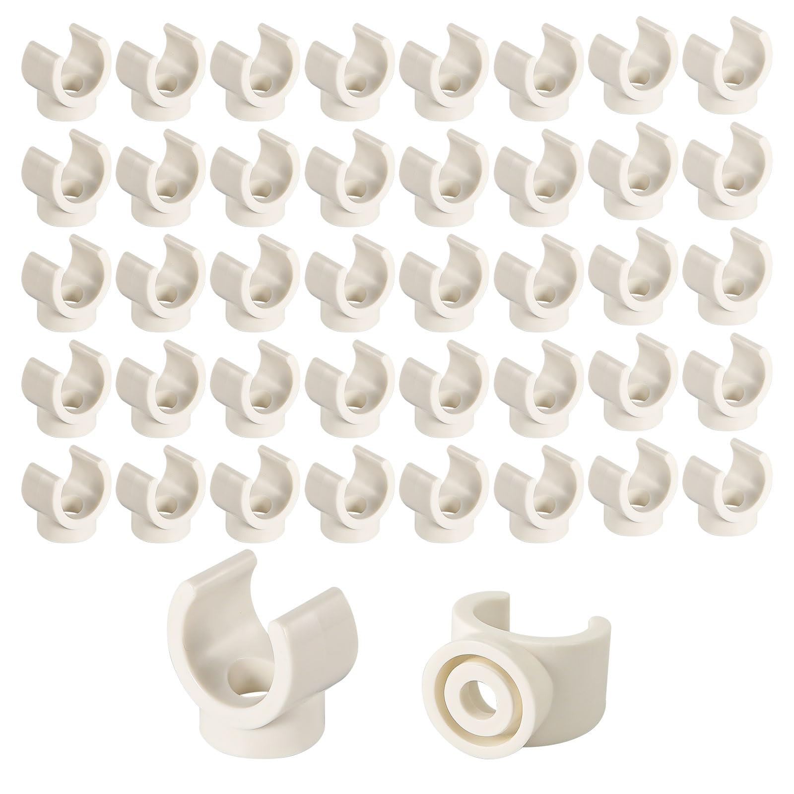 50PCS PVC Pipe Clips, 3/4 inch (20mm) PEX Tube U-Hook Clips Mount Plastic Pipe Clamp Hose Clamps Pipe Holder Bracket Support Tools