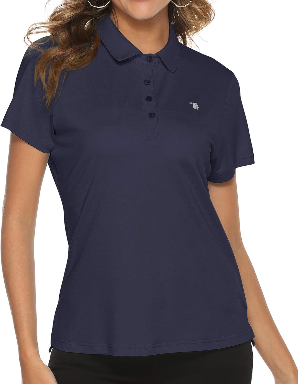 TBMPOY Women's Golf Polo T Shirts Lightweight Moisture Wicking Short Sleeve Shirt Quick Dry 4-Button: Clothing