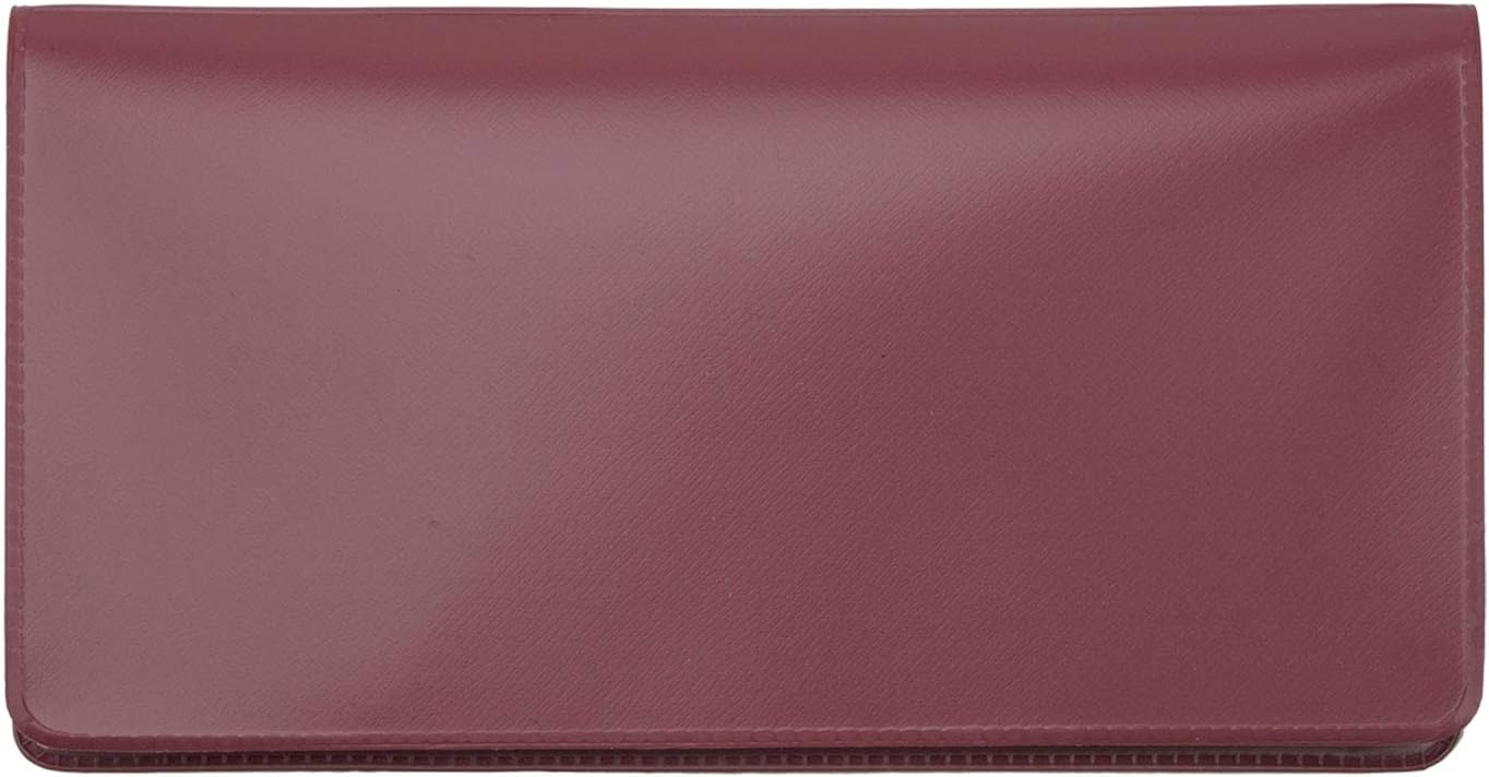 Burgundy Vinyl Checkbook Cover, Top Tear Personal Vinyl Checkbook Cover