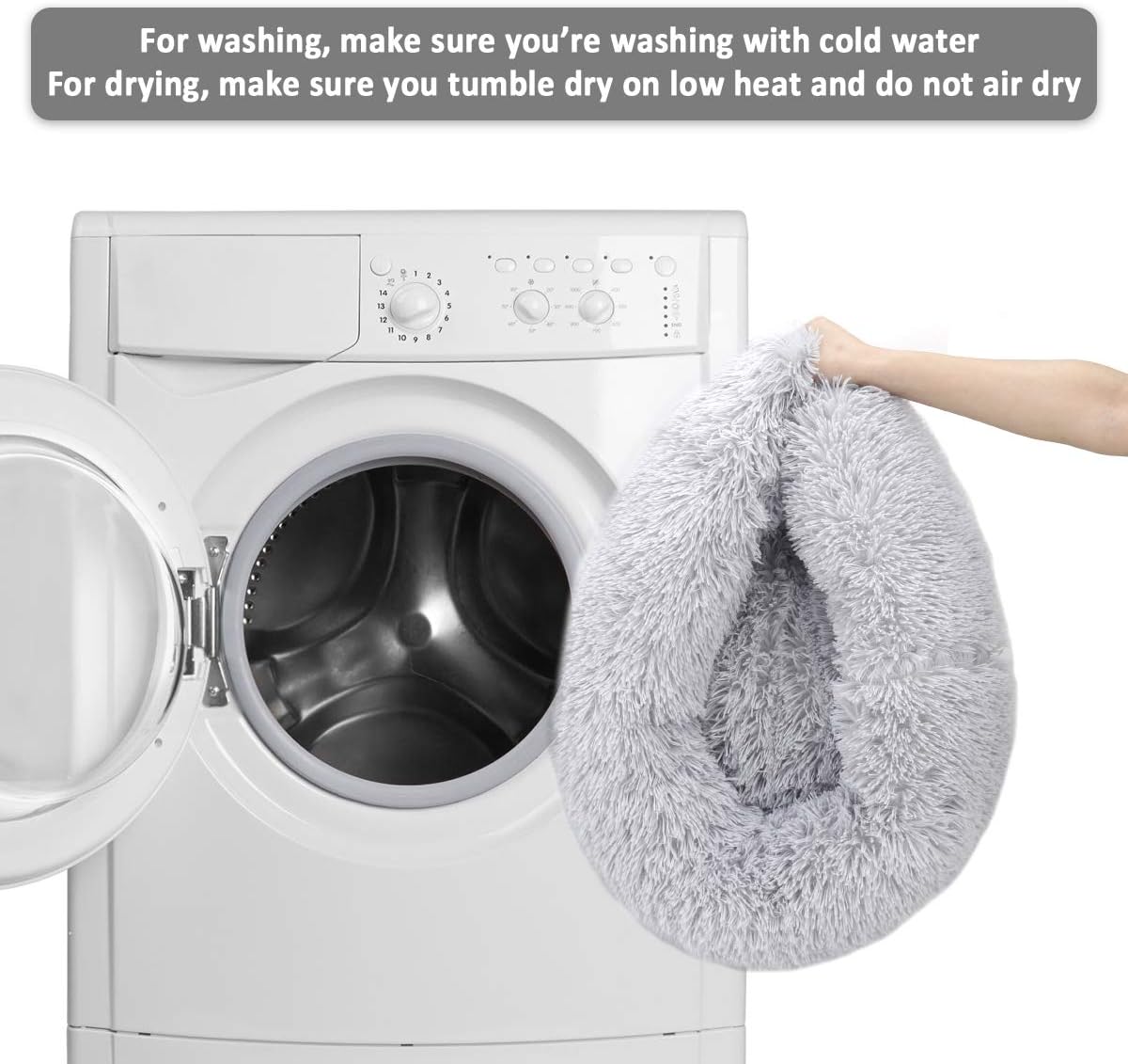 NOYAL Donut Dog Cat Bed, Soft Plush Pet Cushion, Anti-Slip Machine Washable Self-Warming Pet Bed - Improved Sleep for Cats Small Medium Dogs (Multiple Sizes) : Pet Supplies