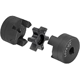 uxcell 1/2" to 1" L075 Flexible 3-Piece L-Jaw Coupling Coupler Set &amp; Buna-N NBR Rubber Spider for Log Splitter Hybrid Equipment