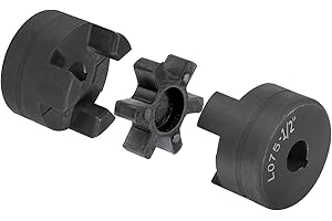 uxcell 1/2" to 1" L075 Flexible 3-Piece L-Jaw Coupling Coupler Set & Buna-N NBR Rubber Spider for Log Splitter Hybrid Equipment