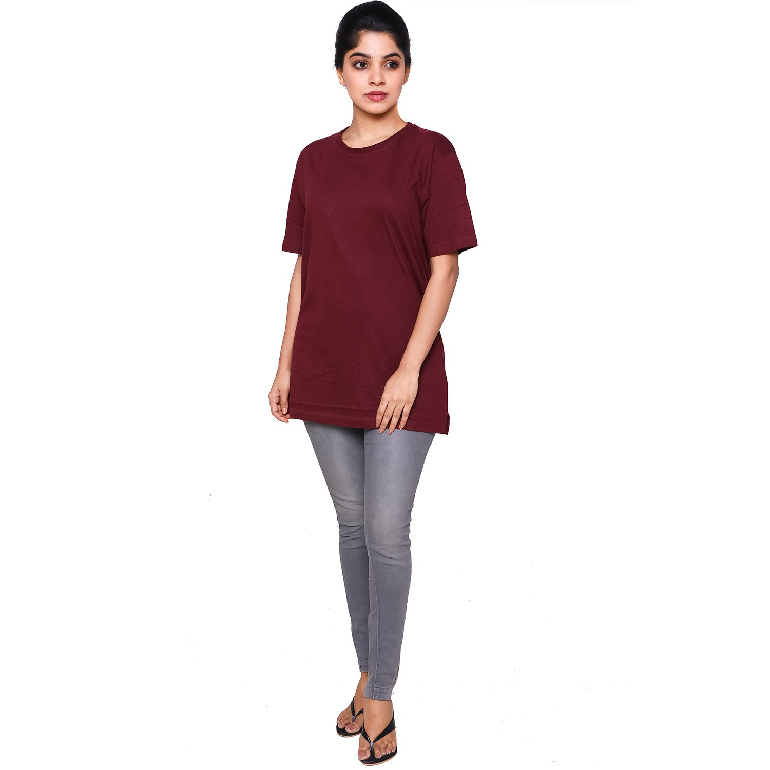 easy 2 wear women's cotton casual t-shirts (b0797sth3t, maroon)