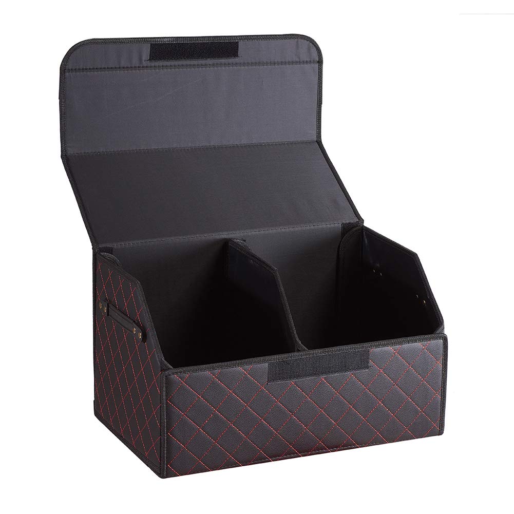 Blueshyhall Car Trunk Boot Storage Organiser Collapsible with Lid, Black