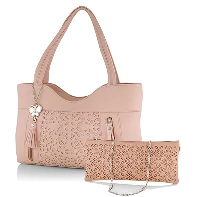 Butterflies Womens Handbag (Peach) (BNS WB0132)