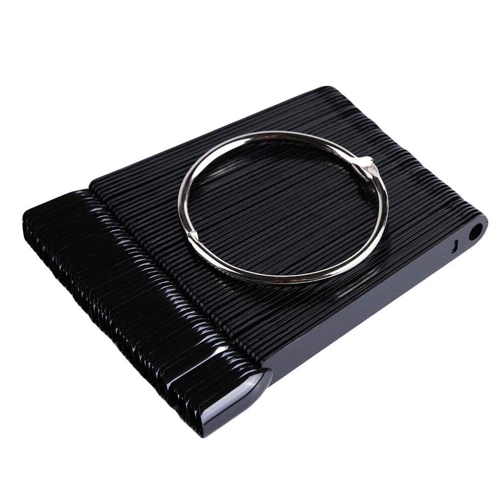 BNP 50 PCS False Nail Art Tips Sticks Nail Polish Color Card Plates Display Polish Board Nail Art Practice Supplies Home DIY Templates (Black) : Beauty