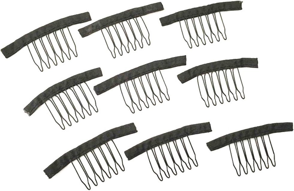 Black Color Wire Wig Combs Plastic Clips Convenient for Hair Full Lace Wigs Cap Accessories Styling Tools
