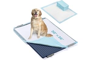 TIMINGILA Puppy Pads& Holder Set, 20-Count 30"x36" Super Absorbent Disposable Pads – Ideal for Pet Potty Trays, Extra Large Leak-Proof Design for Puppies, Dogs, and All Breeds