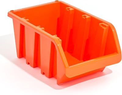 Prosperplast XL Orange Plastic Storage Bins Size 5 (Set of 60) Stackable In-Box
