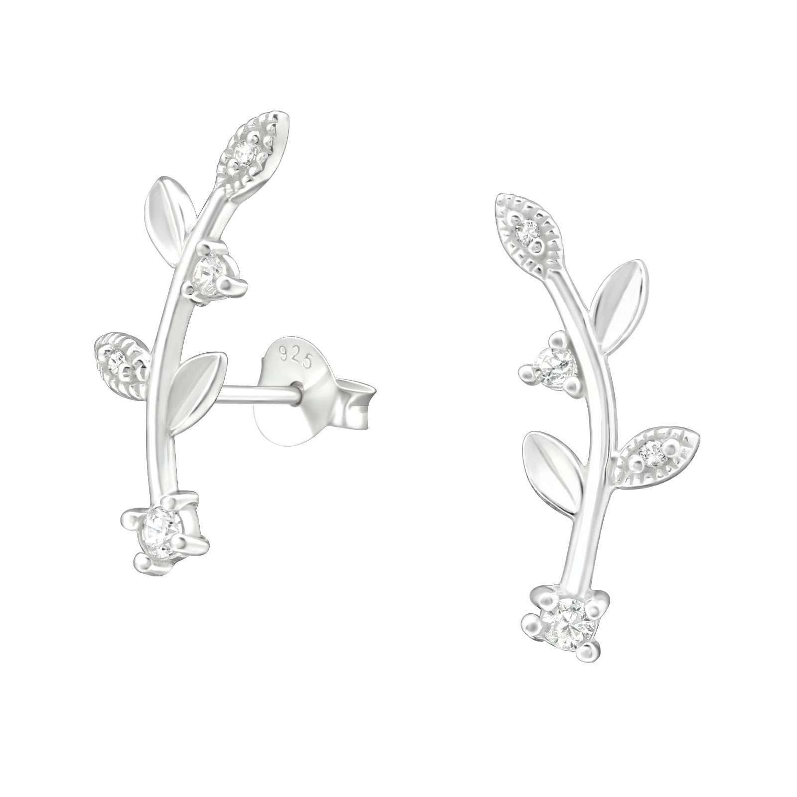925 Sterling Silver Leaf Stud Earrings for Women & Girls – Nature Jewellery Gift Boxed