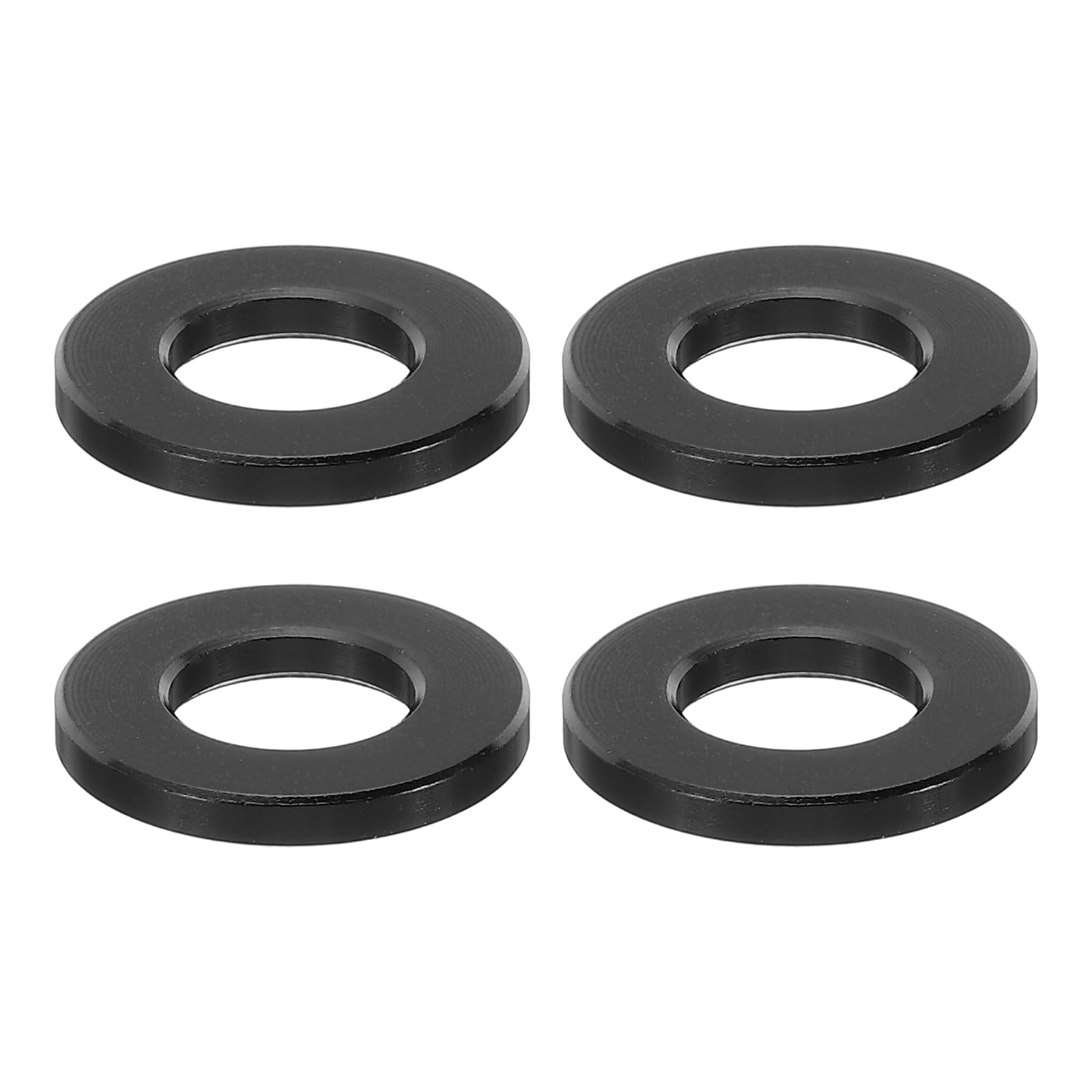 PATIKIL M8 Aluminum Spacer, 4 Pcs Metal Spacers Aluminum 8.2mm ID x 16mm OD x 2mm L Aluminum Spacer Screw Standoff Round for 1/3in or M8 Screw Bolts, Black
