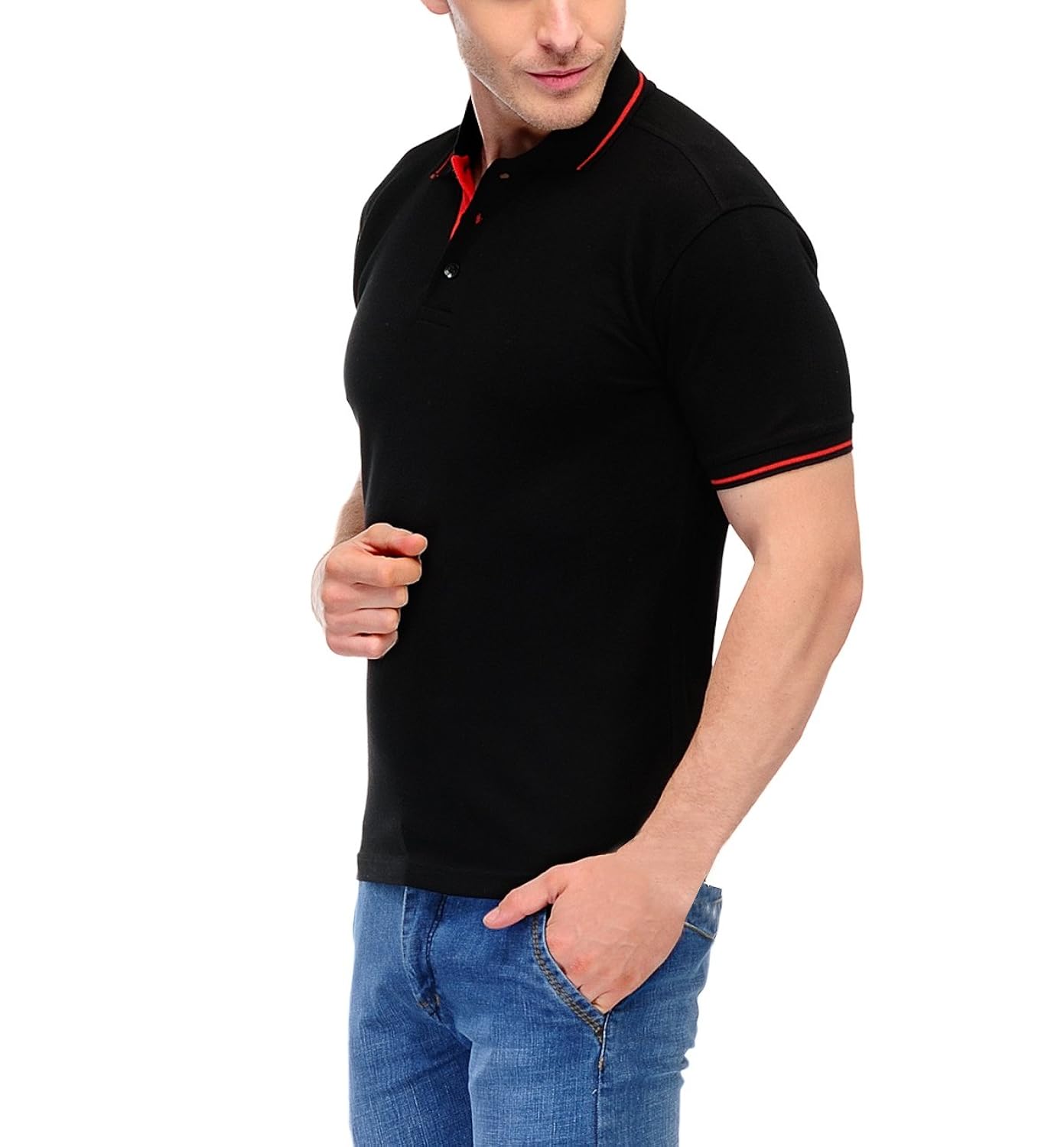 scott men's premium cotton polo t-shirt - black