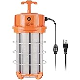 250W LED Temporary Work Light 37,500 Lumens Construction Lights 5000K Portable Linkable IP65 High Lumen Super Bright Durable Job Site Lighting with ON/Off Button for Indoor and Outdoor Area Lighting