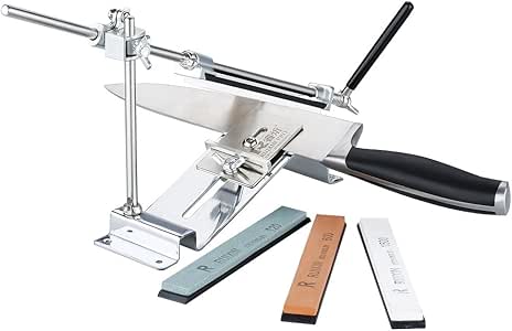 Ruixin Pro - Afilador de Cuchillos (Ángulo Fijo, Manual, con 4 Piedras