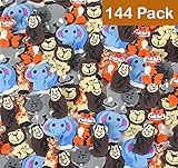 Kicko Mini Animal Erasers - Zoo Animal Erasers - 144 Pack of 1 Inch Assorted Zoo, Safari and Jungle Erasers - for Kids, Parties, Party Favors, School, Education, School Supplies and Daycare