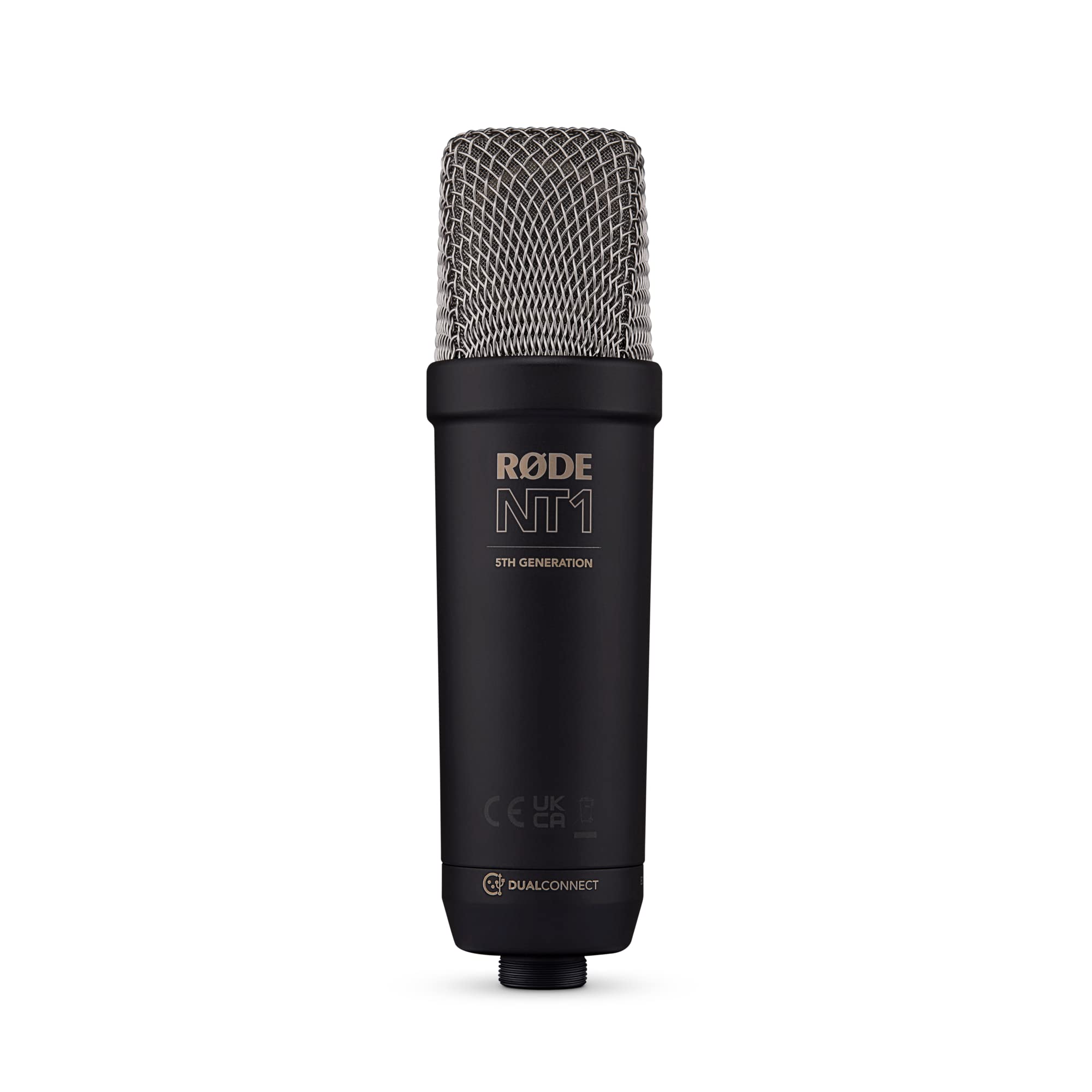 RØDE NT1 5th Generation Large-diaphragm Studio Condenser Microphone with XLR and USB Outputs, Shock Mount and Pop Filter for Music Production, Vocal Recording and Podcasting (Black)