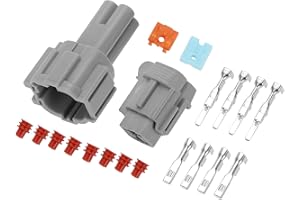 A ABSOPRO 4 Pin Oxygen Sensor Connector Plug 2.2mm Series Male Female Wire Terminal Connector for Nissan Plastic Tin-Plated C