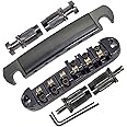 JD.Moon Roller Saddle Bridge ABR-1 Tune-o-matic Bridge Tailpiece Bridge For Les Paul Guitar (Black)