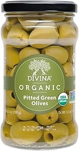 DIVINA Organic Pitted Green Olives, 5.3 oz