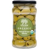 DIVINA Organic Pitted Green Olives, 5.3 oz
