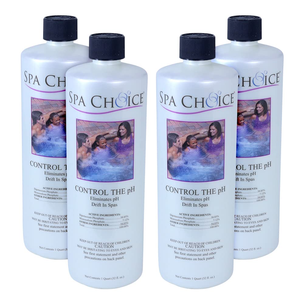 SpaChoice 1-Quart 4-Pack Premium Control The pH, pH Balance for Hot Tub, Made in USA