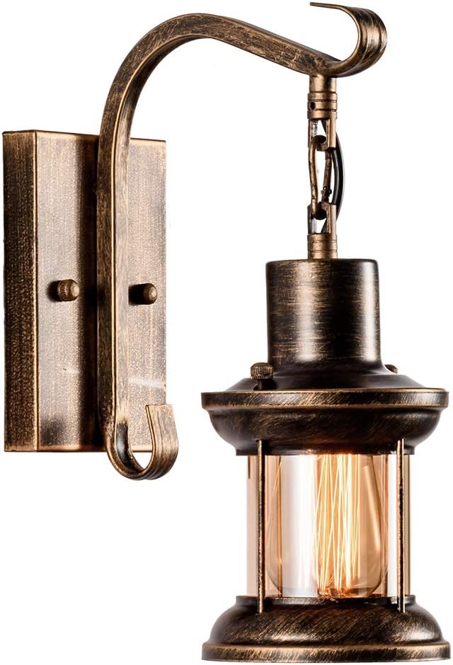 Vintage Glass Wall Sconce Fixtures, LULING Rustic Nordic Glass Wall