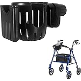 Rollator Cup Holder for Rolling Walker with Phone Holder,360° Rotatable,Black,1PC