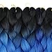 XtrendHair 5pcs 3 Tone Ombre Braiding Hair Multicolor Crochet Braids Synthetic Hair for Women Hair Extensions 24 Inch (48#, 5pcs/Lot)