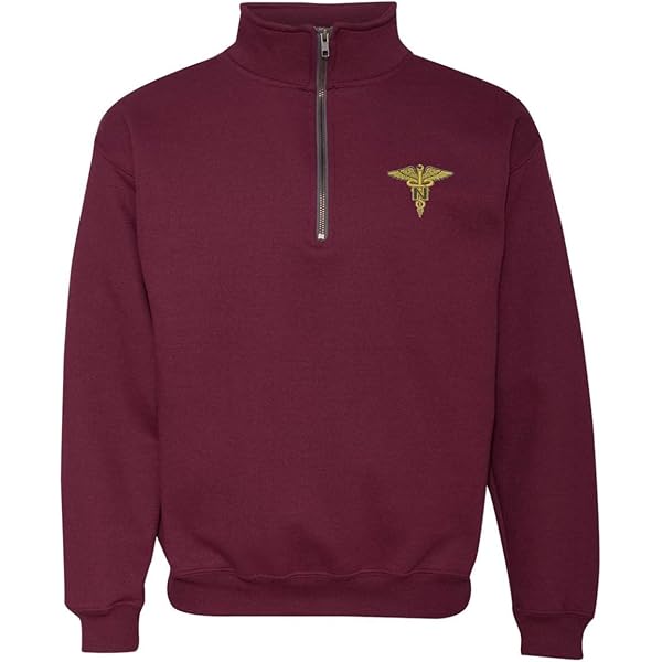 ALLNTRENDS Adult Zip Collar Sweatshirt Nasa Embroidered