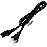HQRP AC Power Cord Compatible with Husqvarna Viking Sewing Machine Mains Cable, Black