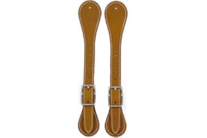 Jeereal Leather Spur Straps for Horse Riders | Western Men and Women's Boots Equipment | Adjustable Single Ply Spur Straps