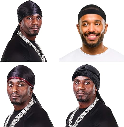 Amazon Com 3pcs Premium Thicken Silky Durag For Men Multi Colors