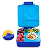OmieBox Bento Lunch Box With Insulated Thermos For Kids, Blue Sky