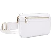 LOVESOME Vegan Leather Everywhere Fashion Waist Bag Fanny Pack Crossbody Bag Belt Bag Sling Bag with Adjustable Strap for Women (White)