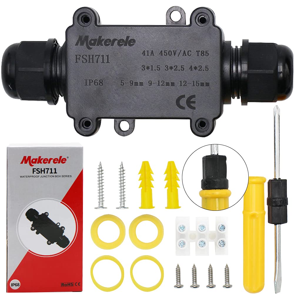 Photo 1 of Junction Box Waterproof IP68 2 Way Plug Line M20 Coaxial Underground Electrical Junction Box Wire Range 5 to 15mm Outdoor External Electric Power Cord Boxes