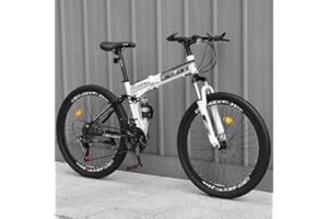 Mountain Bike 26 Inch Folding Bicycle 21 Gear Folding Bicycle Adult MTB Bike Disc Brake Bicycles for Girls Boys C,26inch