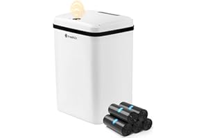FRESHLIX Bathroom Touchless Trash Can 4 Gallon Smart Automatic Motion Sensor Rubbish Can with Lid Electric Waterproof Narrow Small Garbage Bin for Kitchen, Office, Living Room, Toilet, Bedroom, RV