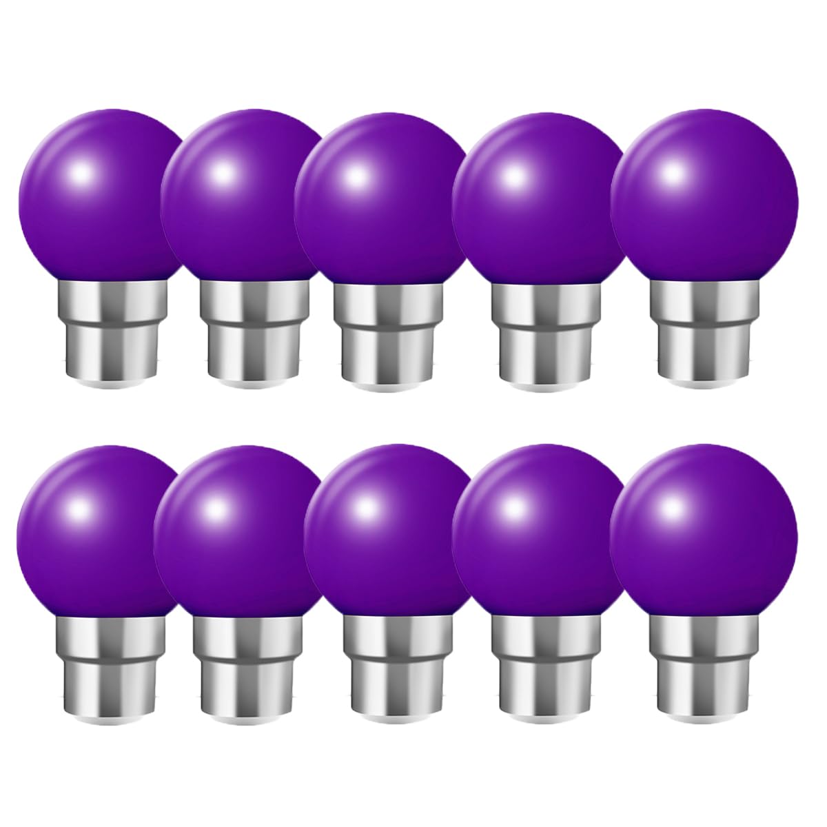 WULUN B22 Bayonet Coloured LED Bulbs, G45 Mini Globe Bulb, 2W Equivalent to 20W Halogen Lights, Used for Outdoor Indoor String, Wedding, Christmas, Party, bar Decoration, Violet, 10 Pcs