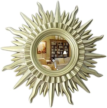 TYWZJ Espejo Decorativo Europeo Moderno con Forma de Sol para Colgar en